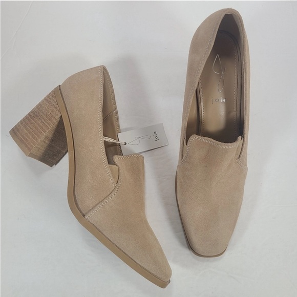 NEW Joie Wevenly Faux Suede Tan Loafers w/Square Toe & 3” Block Heel. Size 8! - Picture 5 of 5
